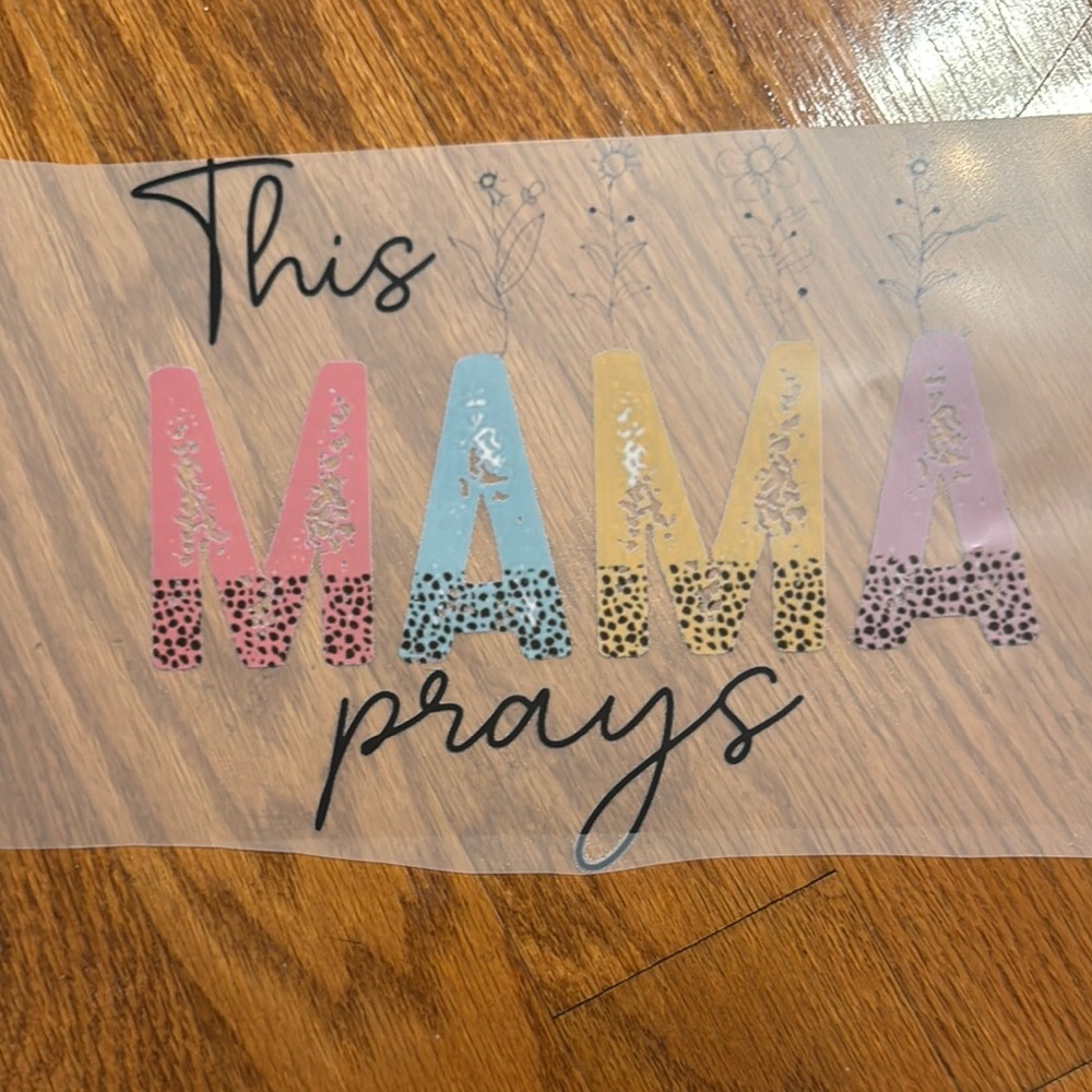 Colorful 'This Mama Prays' Decal